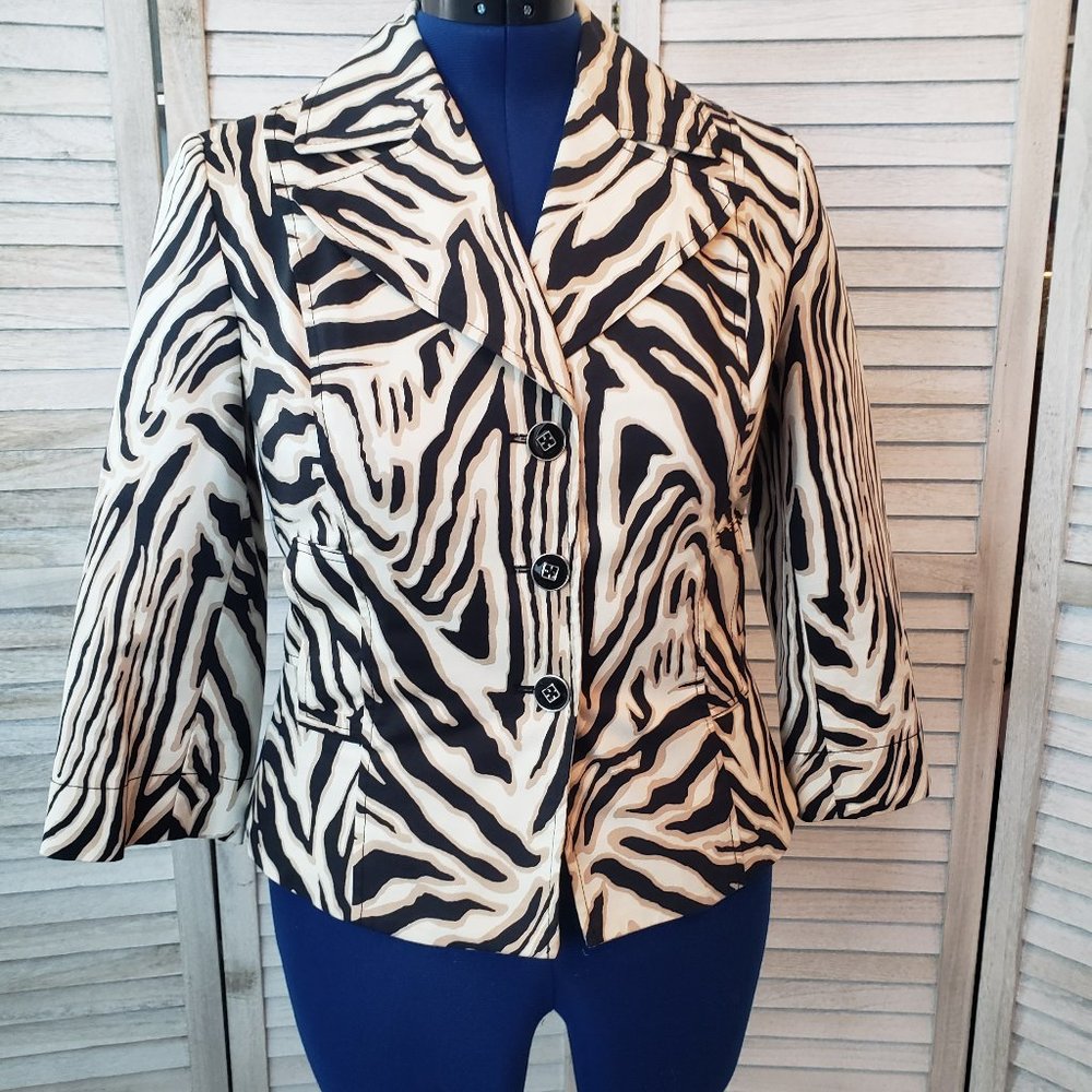Rafaella Leopard Print 1/2 Jacket / Blazer Med.